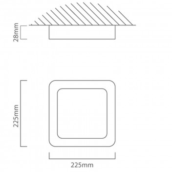 EUROLUX COOL WHITE 18W LED WHITE SQUARE CEILING LIGHT