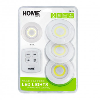 BATTERY-OPERATED REMOTE-CONTROL ROUND LED LIGHT 3PACK
