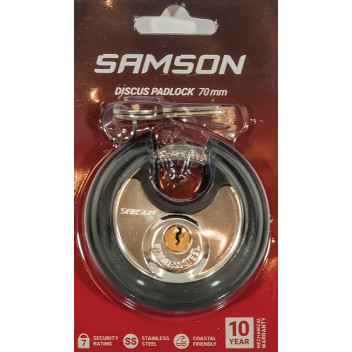 BOLTFIX DISCUS PADLOCK BLACK BUMPER 70MM SAMSON.