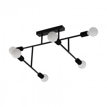 EUROLUX CEILING LIGHT BELSIANS BLACK 6LIGHT 510MM
