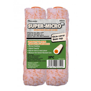 ROLLINGDOG SUPER MICRO PAINT ROLLER REFILL 100MM 2PIECE