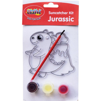 JURASSIC CRAFT SUNCATCHER KIT INCLUDING 6XPAINT AND BRUSHES
