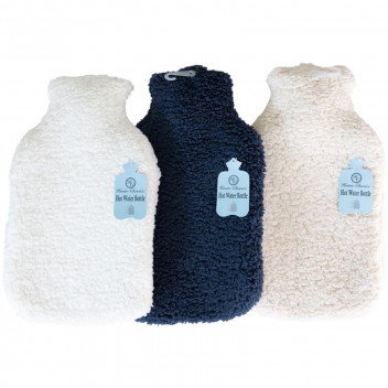 ASSORTED SHERPA HOT WATER BOTTLE 2L