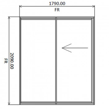 NATURAL ALUMINIUM SLIDING DOOR 1800X2100MM