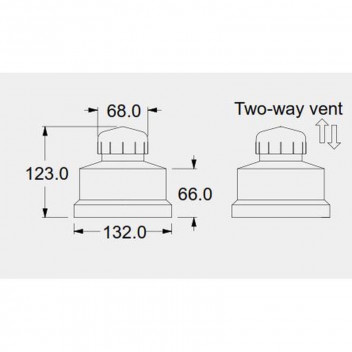 2 WAY VENT VALVE POLYPROPYLENE WHITE 110MM