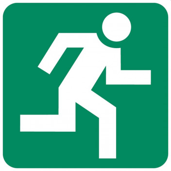 MAN RUN RIGHT SIGN GREEN 190X190MM