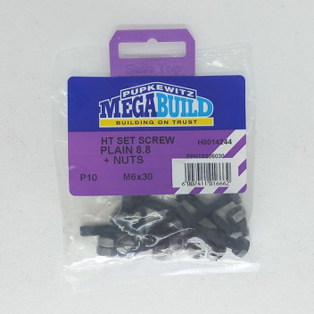 SAFETOP SCREW SET & NUT HIGH TENSILE 10PP 6X30MM