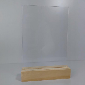 ACRYLIC BLANK CLEAR CRAFT SHEET WITH PINE STAND A4