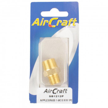 AIR CRAFT BRASS AIR CONNECTOR NIPPLE 1/4X3/8