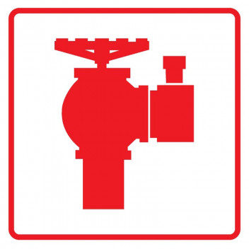 SIGN FIRE HYDRANT RED 190X190MM
