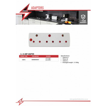 ELECTRICMATE ADAPTOR  3X16AMP
