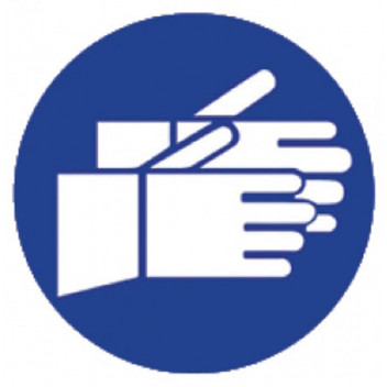 HAND PROTECT SIGN BLUE 190X190MM