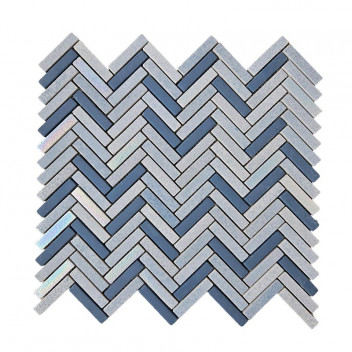 AEGEAN IRIDESCENT WAVE RECYCLE GLASS MOSAIC 280X260MM