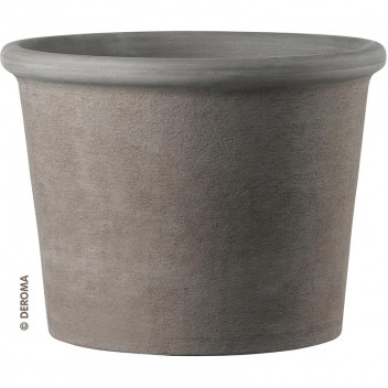 DEROMA CILINDRO BORDATO PRIMITIVO GRAPHITE TERRACOTTA CLAY POT 28CM