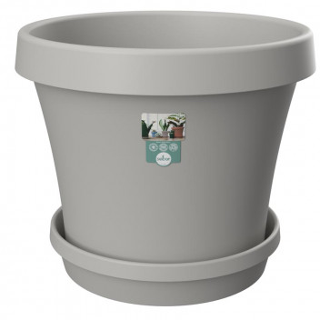 SEBO LIGHT GREY PLASTIC POT AND SAUCER SET 30CM