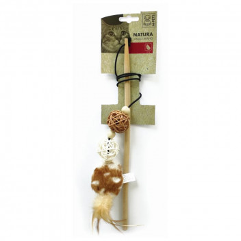 VALEMOUNT NATURA LONG WAND 3 BALL CAT TOY 35CM