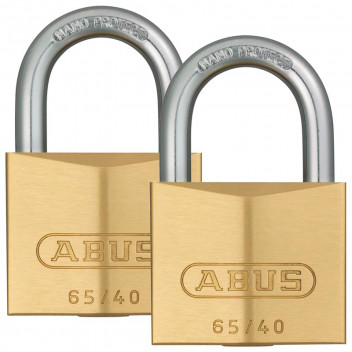 ABUS BRASS BLISTER PADLOCK 65 40MM 2PACK