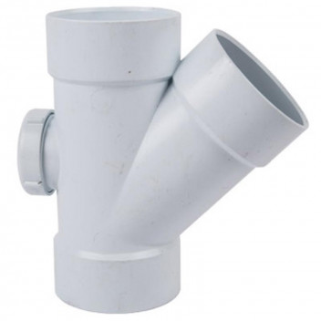 WHITE PVC JUNCTION INSPECTION EYE 45 DEGREE 40MM SABS