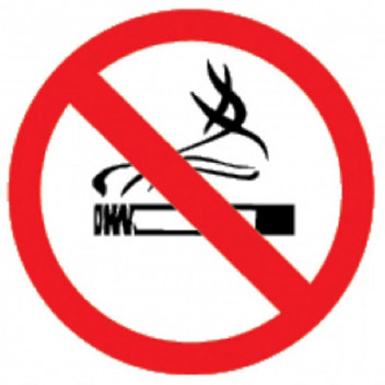NO SMOKING SIGN RED 190X190MM