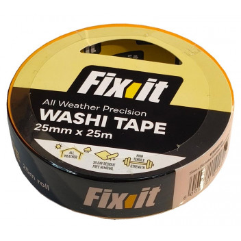 FIXIT WASHI MASKING TAPE INDOOR & OUTDOOR 25MM X 25M