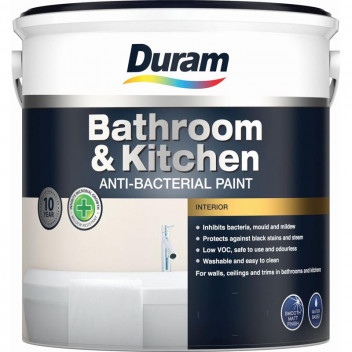 BASEPAINT ACRYLIC ANTI BACTERIAL  BATHROOM & KITCHEN  PASTEL 1L DURAM