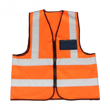 DROMEX ORANGE ID POCKET AND ZIP REFLECTIVE VEST 5XLARGE