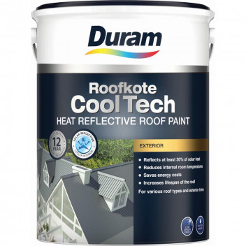 DURAM ROOFKOTE COOLTECH WHITE ACRYLIC ROOF PAINT 5LT