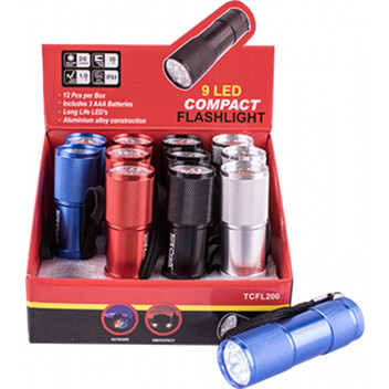 TORK CRAFT TORCH LED FLASHLIGHT ALUMINIUM INCLUDES AAA BATTERIES 12PIECE