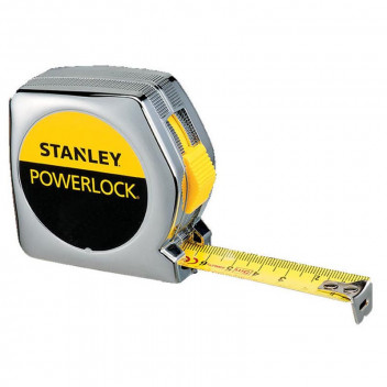 STANLEY WORKS POWERLOCK MEASURE TAPE CHROME PLATED 10M.