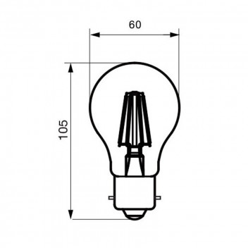 EUROLUX LED BULB CLEAR FILAMENT A60 B22 6W 3000K