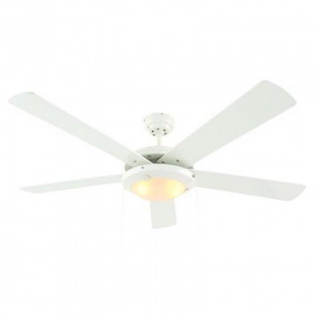 EUROLUX 5BLADE WHITE 52INCH CEILING FAN AND 1X LIGHT