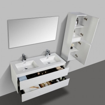 ENZO WHITE CLEAR CUBE BASIN 1200MM