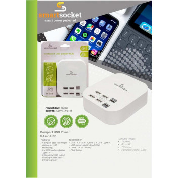 SMART SOCKET  4X USB A AND 2X USB C