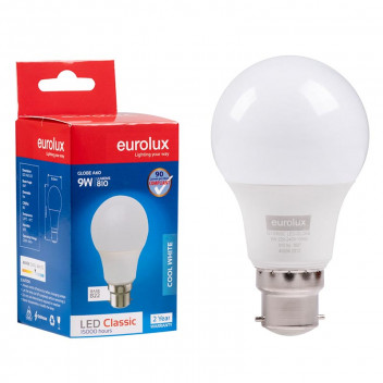 EUROLUX CLASSIC A60 LED BULB B22 9W 4000K