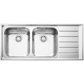 FRANKE NEPTUNE DOUBLE BOWL SINK RIGHT HAND INCL. WASTE 1160X510X200MM