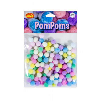 DALA 120PIECE PASTEL CANDY CRAFT POMPOMS 10MM