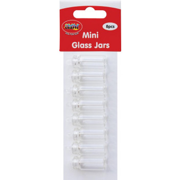 MINI CRAFT GLASS JAR 40X14MM 8PIECE