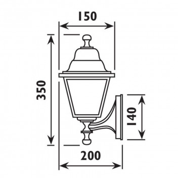 EUROLUX OUTDOOR LANTERN LIGHT WALL POLY 4PANEL BLACK E27 230V UP/DOWN COASTAL