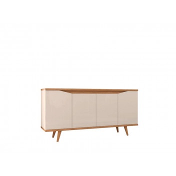 OFF WHITE HIGH GLOSS/CEDAR 4 DOORS GRACE BUFFET CABINET