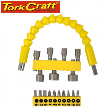 TORK CRAFT 18 PIECE FLEX. SHAFT & NUTSETTER SET