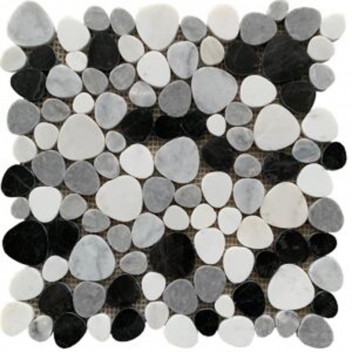 MILKY WHITE BLUE STONE OCEAN VEIN ICE GREY HEART POLISHED MOSAIC