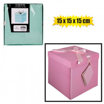 PASTEL GIFT BOX FLAT PACK 15X15X15CM