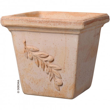 DEROMA QUADRO OLIVE TERRACOTTA CLAY POT 25CM NO.3
