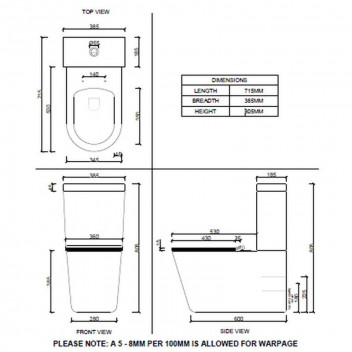 WHITE CLOSE COUPLE PIQUANT TOILET SUITE