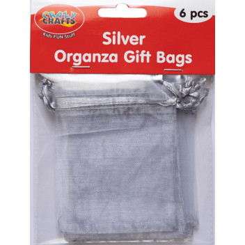 CRAFT ORGANZA GIFT BAG SILVER 8X10CM