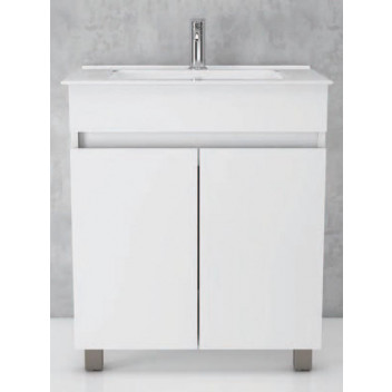 FREESTANDING WHITE DOUBLE DOOR WOOD BATHROOM CABINET 820X610X470MM