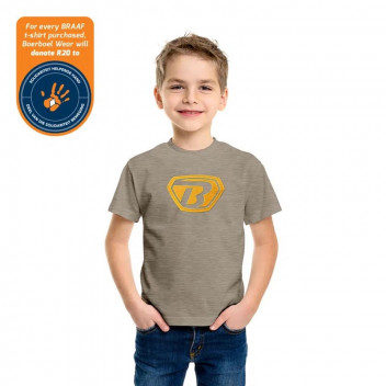 BOERBOEL 3 TO 4 BRAAF MELANGE SAND KIDS T-SHIRT