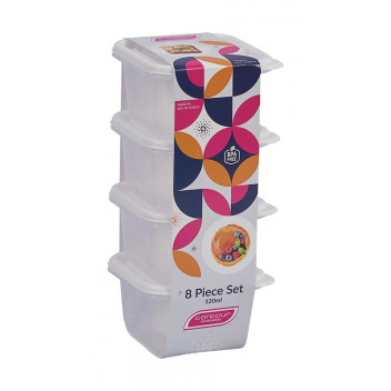 CONTOUR WHITE PLASTIC CONTAINER SET 4X120ML