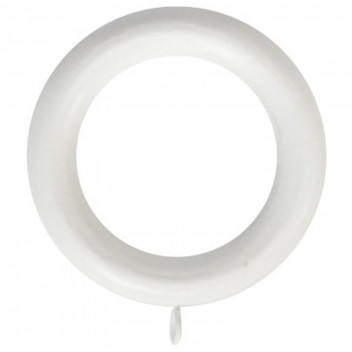 WHITE PLASTIC CURTAIN RING  34MM 5 PER PACK