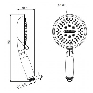 COBRA SNUG WHITE FRONT 3 SPRAY ROUND HAND SHOWER
